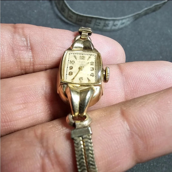 Vintage Elgin Ladies Cocktail Mechanical Wind Up Watch 10k Gokd Plated Working - Picture 2 of 9